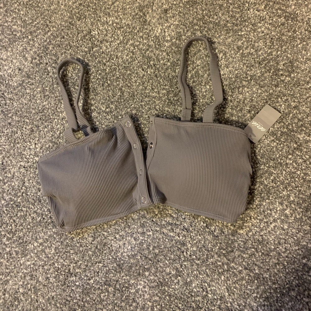 Gray bikini top